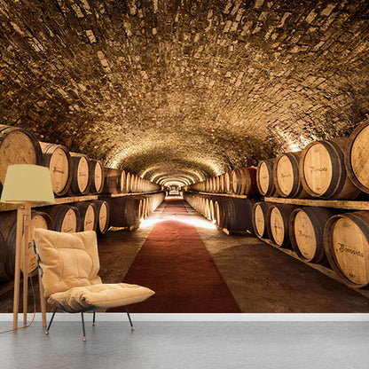 Vivolux | Extra großes Foto 3D Keller Wandbild Tapete für KTV in Rostbraun, maßgeschneidert