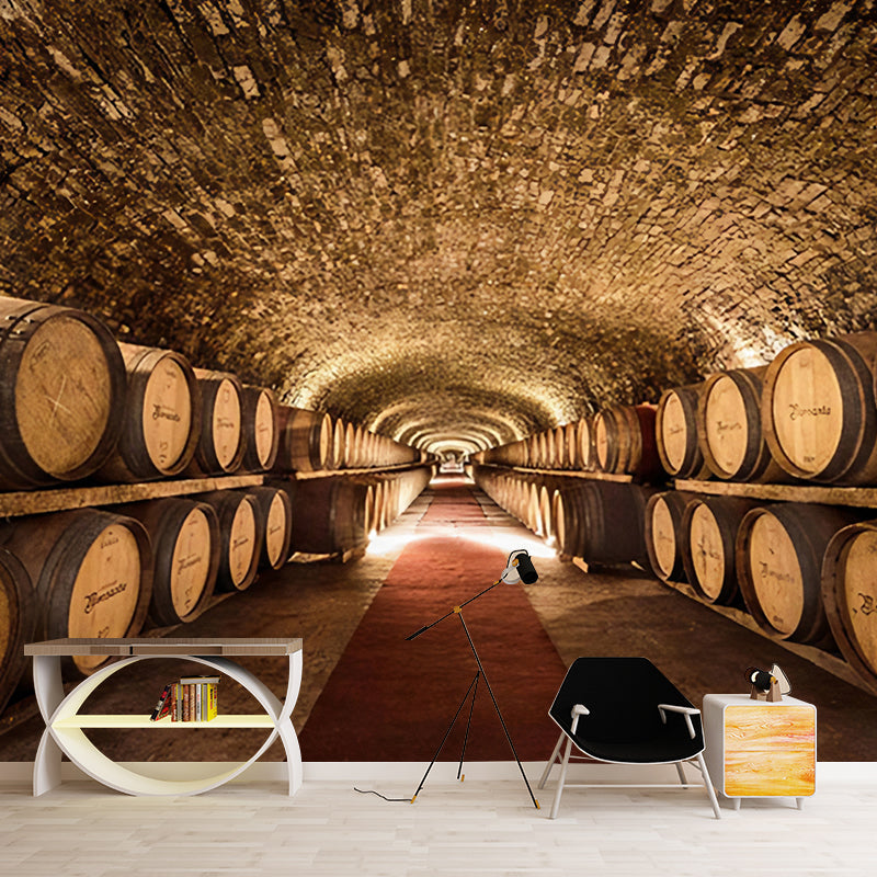 Vivolux | Extra großes Foto 3D Keller Wandbild Tapete für KTV in Rostbraun, maßgeschneidert