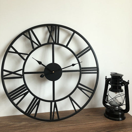 Vivolux | Roman Letters Große Stille Wand-Uhr 16 Zoll Eisen