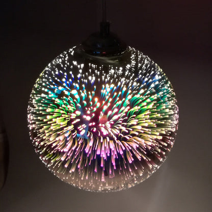 Vivolux | Moderne kreative 3D bunte Feuerwerk Glas 1-Licht Kuppel Pendelleuchte