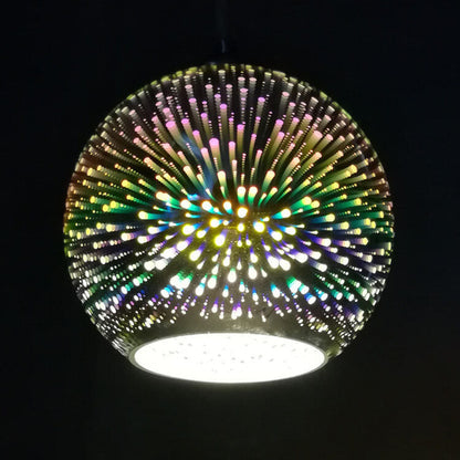 Vivolux | Moderne kreative 3D bunte Feuerwerk Glas 1-Licht Kuppel Pendelleuchte