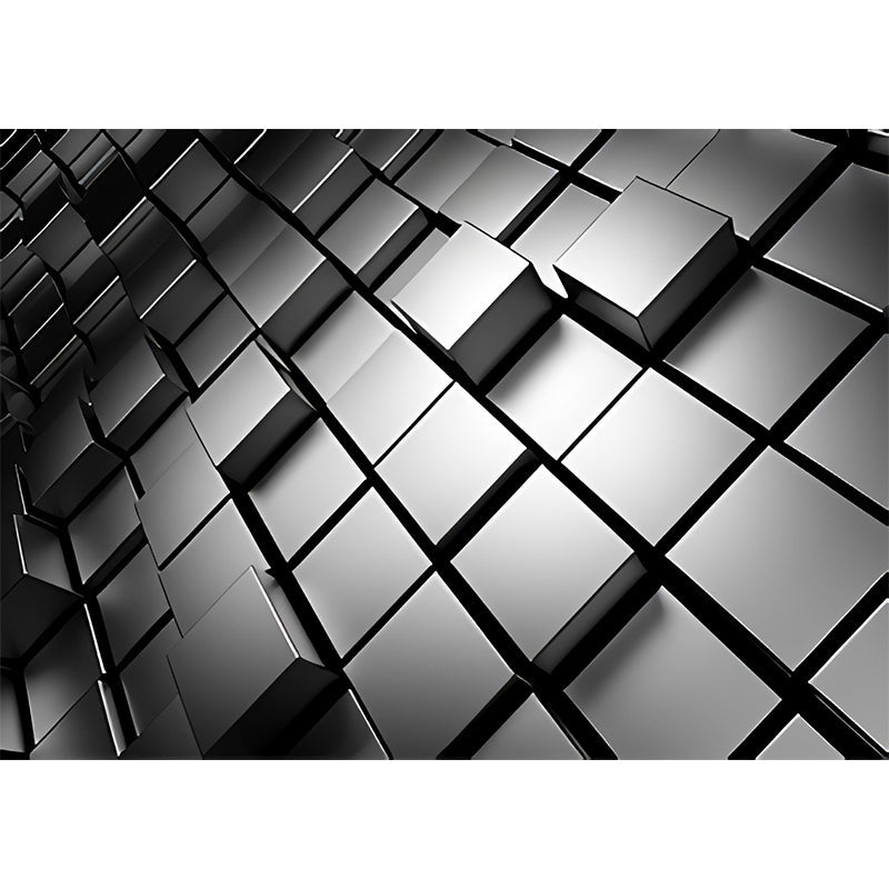 Vivolux | Ganze Foto Stil Tapete mit 3D-Effekt Hexagon in Dunkler Farbe für Wohnzimmer, Maßgeschneidert