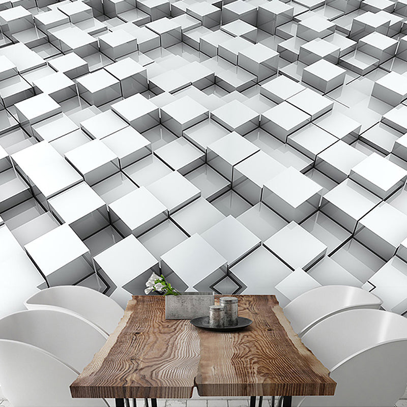 Vivolux | Ganze Foto Stil Tapete mit 3D-Effekt Hexagon in Dunkler Farbe für Wohnzimmer, Maßgeschneidert