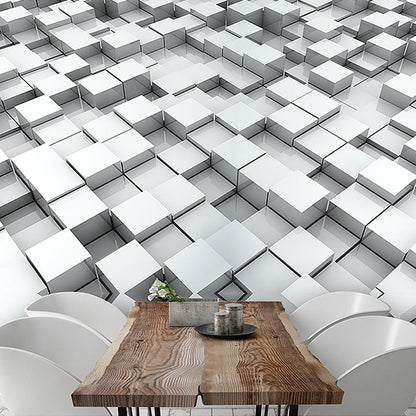 Vivolux | Ganze Foto Stil Tapete mit 3D-Effekt Hexagon in Dunkler Farbe für Wohnzimmer, Maßgeschneidert