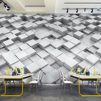 Vivolux | Ganze Foto Stil Tapete mit 3D-Effekt Hexagon in Dunkler Farbe für Wohnzimmer, Maßgeschneidert