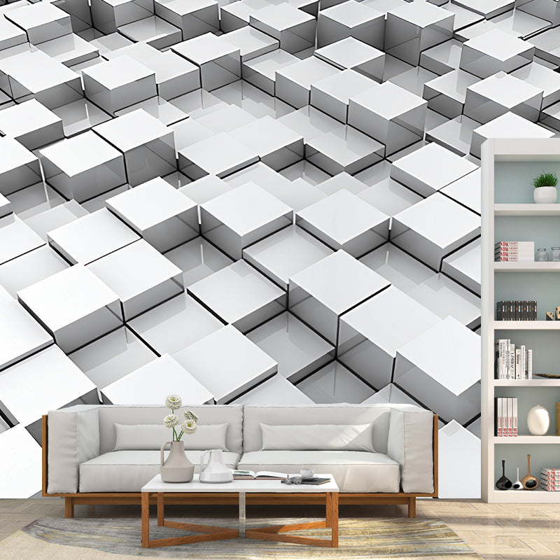 Vivolux | Ganze Foto Stil Tapete mit 3D-Effekt Hexagon in Dunkler Farbe für Wohnzimmer, Maßgeschneidert