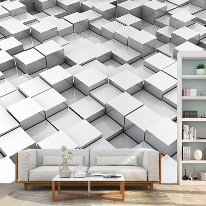 Vivolux | Ganze Foto Stil Tapete mit 3D-Effekt Hexagon in Dunkler Farbe für Wohnzimmer, Maßgeschneidert