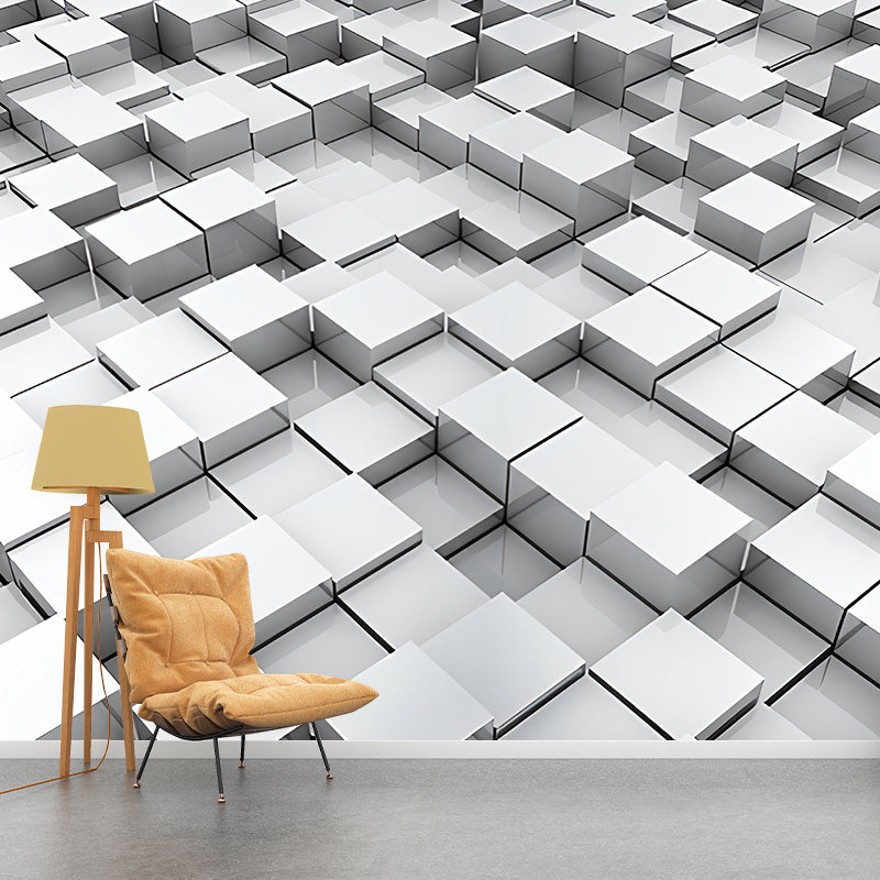 Vivolux | Ganze Foto Stil Tapete mit 3D-Effekt Hexagon in Dunkler Farbe für Wohnzimmer, Maßgeschneidert