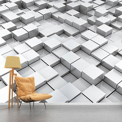 Vivolux | Ganze Foto Stil Tapete mit 3D-Effekt Hexagon in Dunkler Farbe für Wohnzimmer, Maßgeschneidert