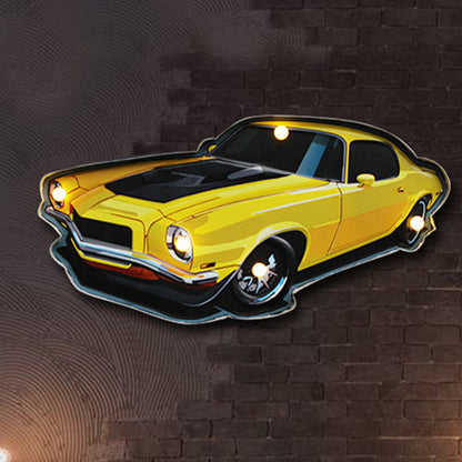 Vivolux | Bier/Auto/Anker Teeken Flush Wandlampe Moderne Metall Restaurant Batterie Betrieben LED Nachtlicht in Schwarz und Rot/Rosa/Blau und Gelb