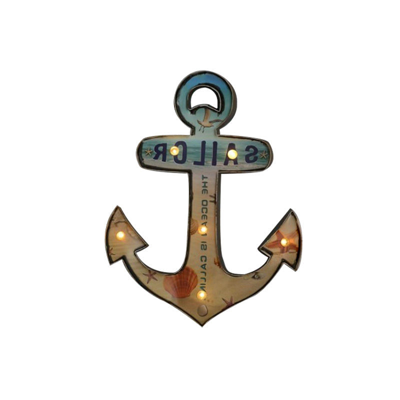 Vivolux | Bier/Auto/Anker Teeken Flush Wandlampe Moderne Metall Restaurant Batterie Betrieben LED Nachtlicht in Schwarz und Rot/Rosa/Blau und Gelb