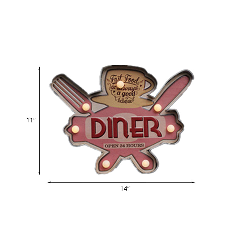 Vivolux | Bier/Auto/Anker Teeken Flush Wandlampe Moderne Metall Restaurant Batterie Betrieben LED Nachtlicht in Schwarz und Rot/Rosa/Blau und Gelb