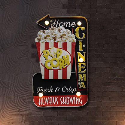 Vivolux | Bier/Auto/Anker Teeken Flush Wandlampe Moderne Metall Restaurant Batterie Betrieben LED Nachtlicht in Schwarz und Rot/Rosa/Blau und Gelb