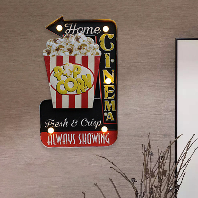 Vivolux | Bier/Auto/Anker Teeken Flush Wandlampe Moderne Metall Restaurant Batterie Betrieben LED Nachtlicht in Schwarz und Rot/Rosa/Blau und Gelb