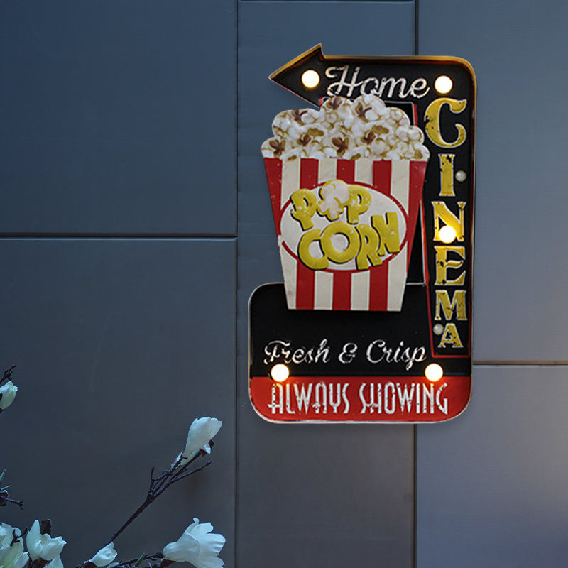 Vivolux | Bier/Auto/Anker Teeken Flush Wandlampe Moderne Metall Restaurant Batterie Betrieben LED Nachtlicht in Schwarz und Rot/Rosa/Blau und Gelb