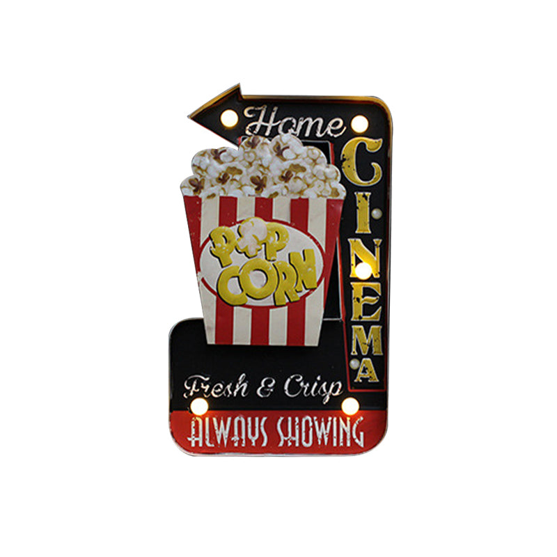 Vivolux | Bier/Auto/Anker Teeken Flush Wandlampe Moderne Metall Restaurant Batterie Betrieben LED Nachtlicht in Schwarz und Rot/Rosa/Blau und Gelb