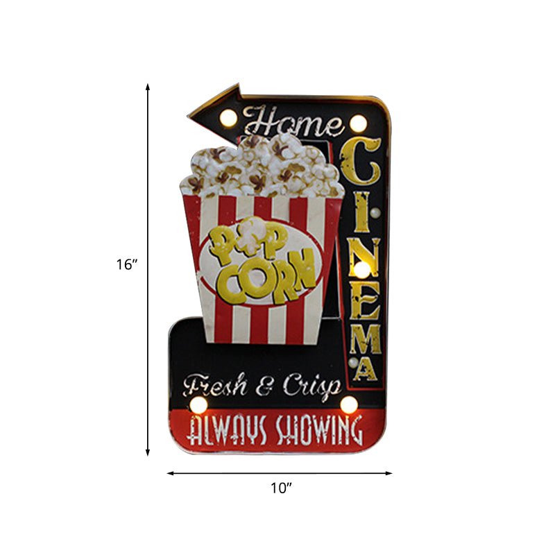 Vivolux | Bier/Auto/Anker Teeken Flush Wandlampe Moderne Metall Restaurant Batterie Betrieben LED Nachtlicht in Schwarz und Rot/Rosa/Blau und Gelb