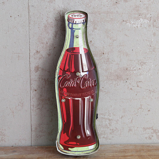 Vivolux | Soda Bottle Signboard Wandverlichting ideeën Vintage IJzer Rood LED Nachtlamp voor Winkel