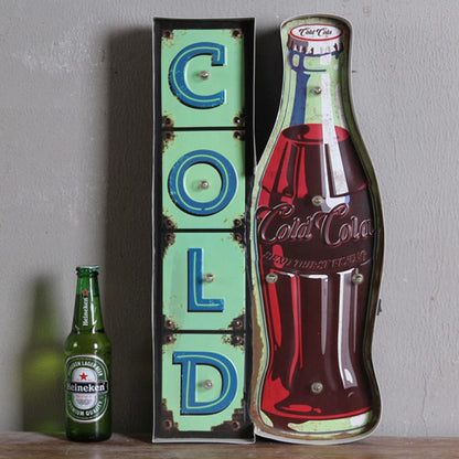 Vivolux | Soda Bottle Signboard Wandverlichting ideeën Vintage IJzer Rood LED Nachtlamp voor Winkel