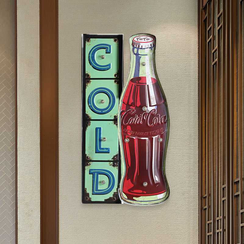 Vivolux | Soda Bottle Signboard Wandverlichting ideeën Vintage IJzer Rood LED Nachtlamp voor Winkel
