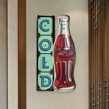 Vivolux | Soda Bottle Signboard Wandverlichting ideeën Vintage IJzer Rood LED Nachtlamp voor Winkel