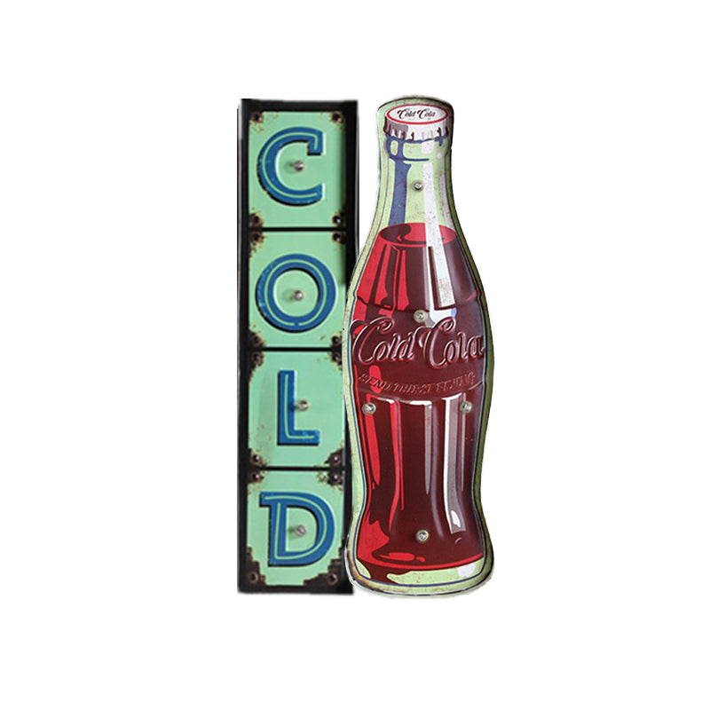 Vivolux | Soda Bottle Signboard Wandverlichting ideeën Vintage IJzer Rood LED Nachtlamp voor Winkel