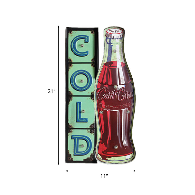 Vivolux | Soda Bottle Signboard Wandverlichting ideeën Vintage IJzer Rood LED Nachtlamp voor Winkel