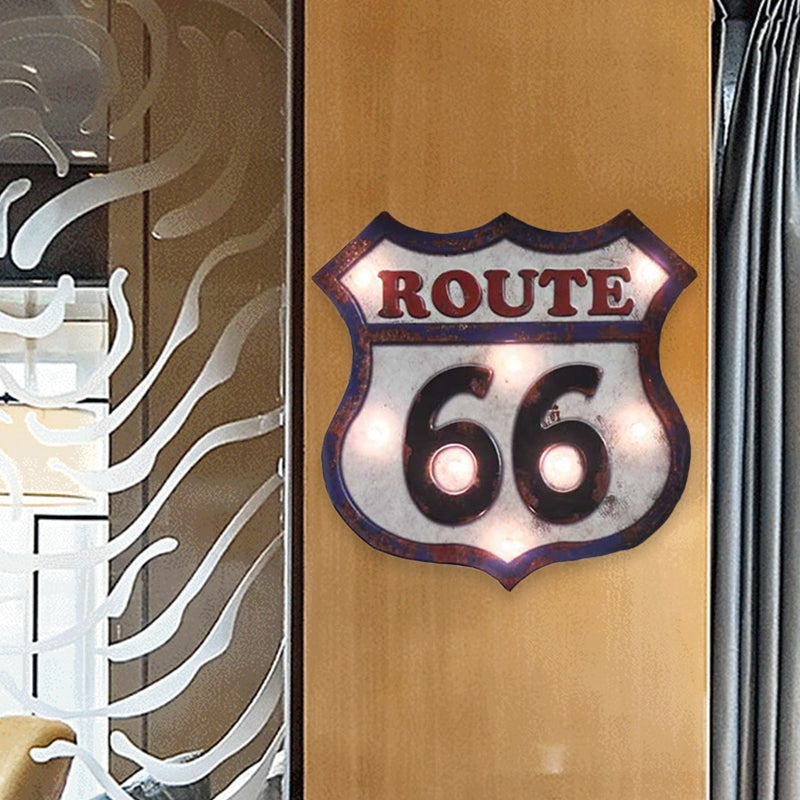 Vivolux | Eisenbahnstraßenschild Wandleuchte Landhausstil Abgealtert Weiß Dekorative LED Nachtlicht