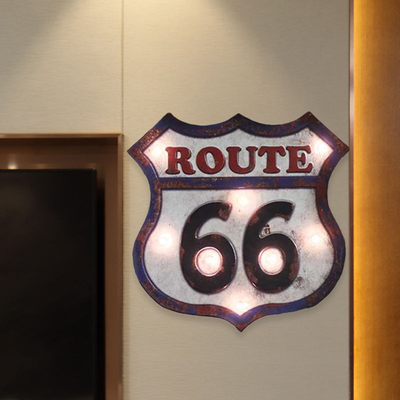 Vivolux | Eisenbahnstraßenschild Wandleuchte Landhausstil Abgealtert Weiß Dekorative LED Nachtlicht