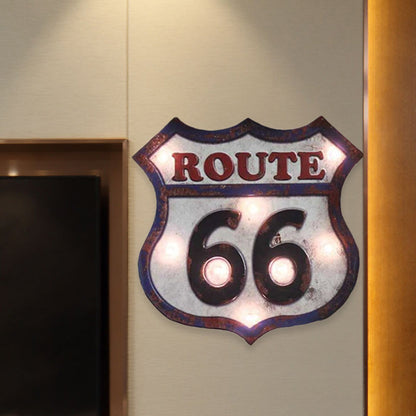 Vivolux | Eisenbahnstraßenschild Wandleuchte Landhausstil Abgealtert Weiß Dekorative LED Nachtlicht