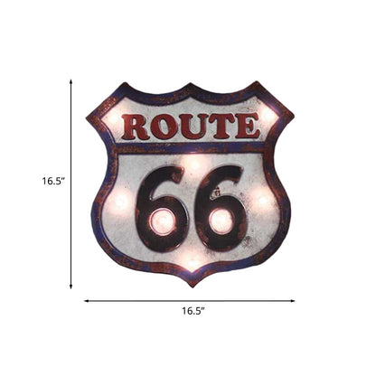 Vivolux | Eisenbahnstraßenschild Wandleuchte Landhausstil Abgealtert Weiß Dekorative LED Nachtlicht