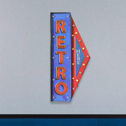 Vivolux | Konische Schild Club Wandmontage Lampe Eisen Vintage LED Nachtbeleuchtung in Blau und Rot