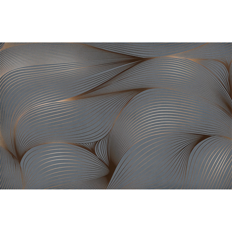 Vivolux | Große Cluster-Linie Tapete Grau und Gold Vliesstoff Wandverkleidung für Café, personalisierte Größe verfügbar