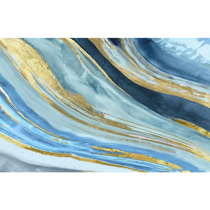 Vivolux | Extra große Aquarelle Wandmalerei Skandinavisch 3D-Effekt Streifen Wandverkleidung in Blau