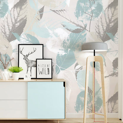 Vivolux | Tropical Leaf Texture Wallpaper for Living Room Scandinavian Wall Art, Custom Made