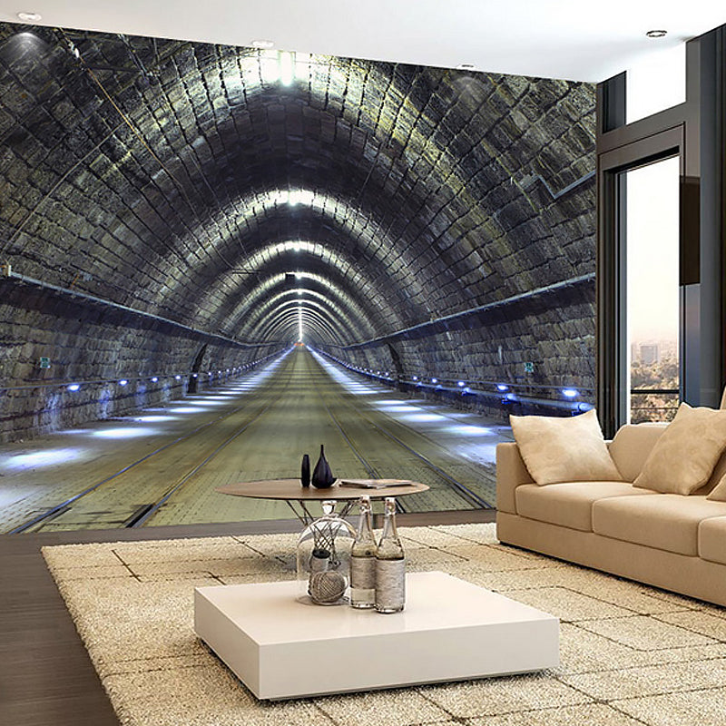 Vivolux | Decoratieve Ondergrondse Tunnel Muurdecoratie Non-Woven Materiaal Wandbekleding voor Vergaderruimte