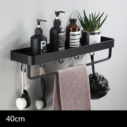 Vivolux | Schwarzes Badregal aus Space Aluminium zur Wandmontage