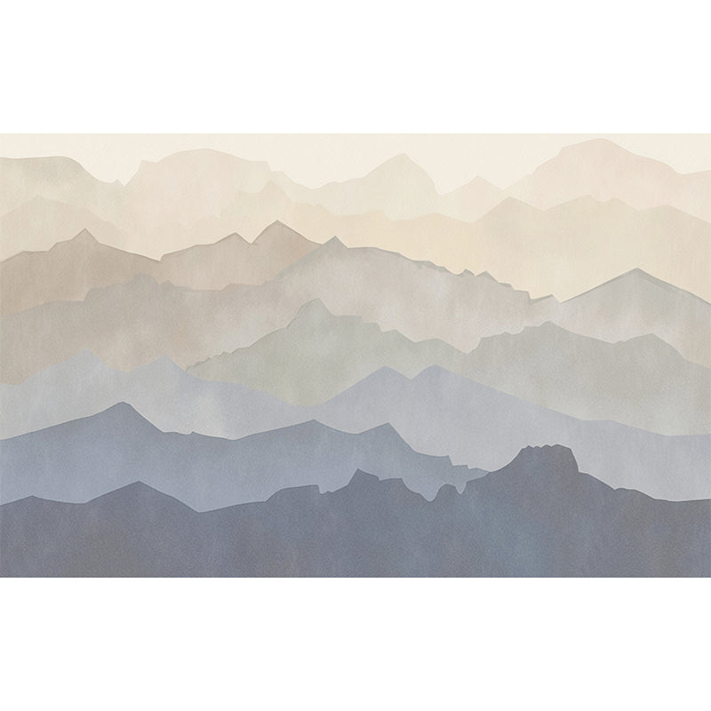 Vivolux | Extra Große Berg Wandkunst in Blau und Braun Non-Woven Stoff Wandnebel Tapete für Zuhause, Angepasst Gedruckt