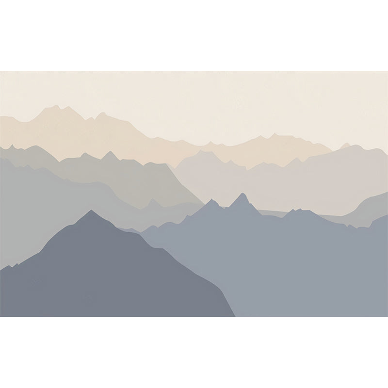 Vivolux | Vintage Mountain Wall Covering in Blau und Braun Akzent Wandgemälde, Personalisierte Größe Verfügbar