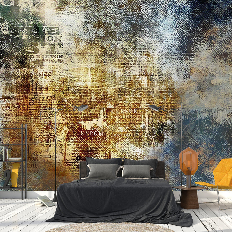 Vivolux | Giant Graffiti Wall Covering Blau und Braun Vliesmaterial Wandgemälde für Bekleidungsgeschäft, Maßgeschneidert