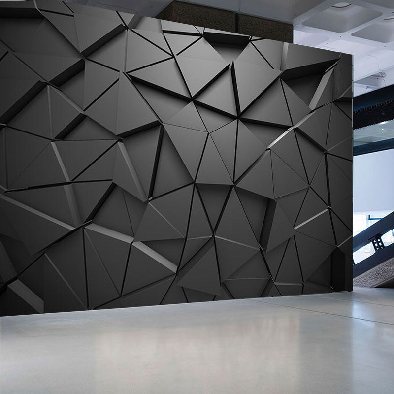 Vivolux | Whole Fotografie 3D Driehoek Muur voor Vergaderzaal in Zwart en Grijs, Op Maatgemaakt