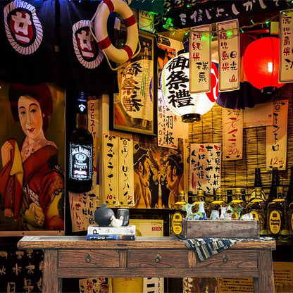 Vivolux | Japanse Poster Muurbehang in Rood en Bruin, Oriëntaals Muurdecor voor Restaurant