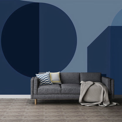 Vivolux | Blaue Kreis Wandbemalung Aufkleber Fleckenresistente Wandverkleidung für Wohnzimmerdekoration