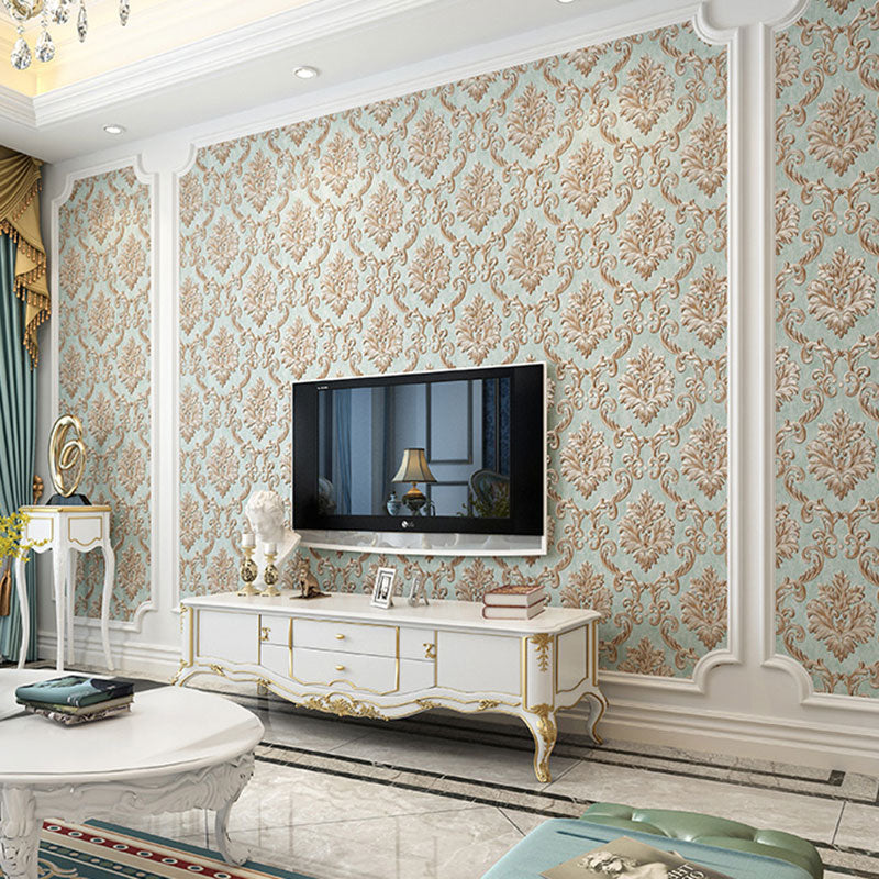 Vivolux | Neutrale Farbe Damastdesign Tapete Wasserabweisende Wandverkleidung, 33 Fuß x 20,5 Zoll