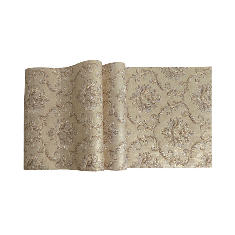 Vivolux | Neutrale Farbe Damastdesign Tapete Wasserabweisende Wandverkleidung, 33 Fuß x 20,5 Zoll