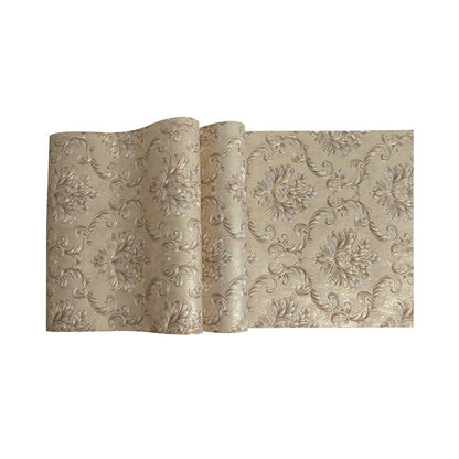Vivolux | Neutrale Farbe Damastdesign Tapete Wasserabweisende Wandverkleidung, 33 Fuß x 20,5 Zoll