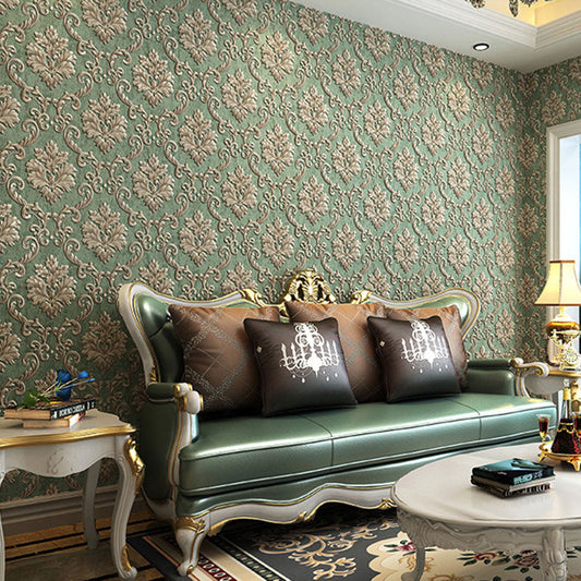 Vivolux | Neutrale Farbe Damastdesign Tapete Wasserabweisende Wandverkleidung, 33 Fuß x 20,5 Zoll