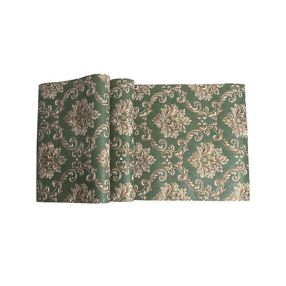 Vivolux | Neutrale Farbe Damastdesign Tapete Wasserabweisende Wandverkleidung, 33 Fuß x 20,5 Zoll