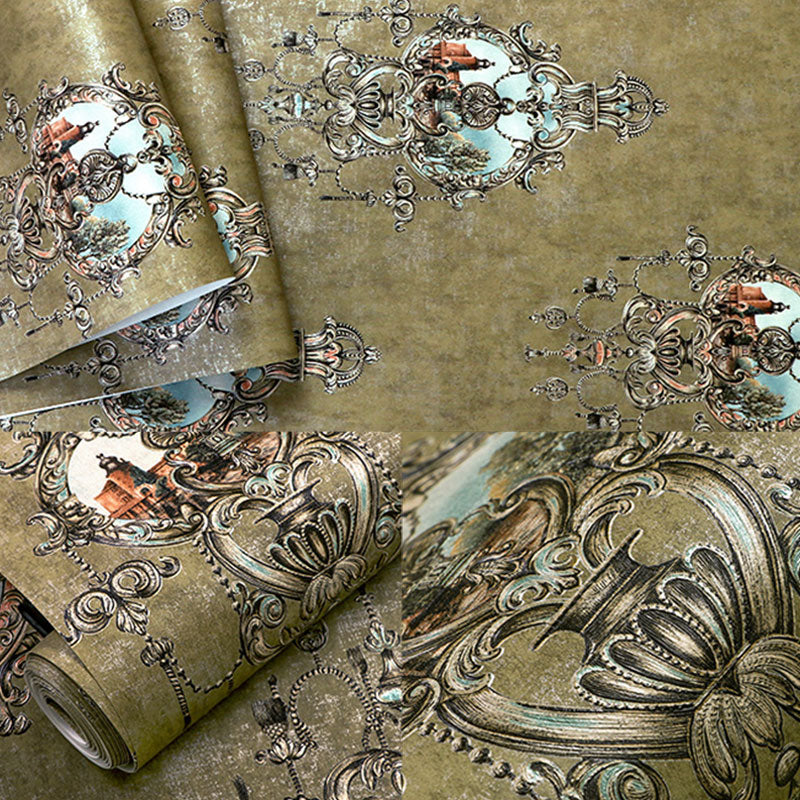 Vivolux | Weichfarbe Damask-Muster Tapete fleckenbeständige Wandverkleidung für Schlafzimmerdekoration
