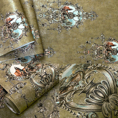 Vivolux | Weichfarbe Damask-Muster Tapete fleckenbeständige Wandverkleidung für Schlafzimmerdekoration